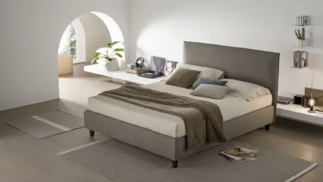 Letto in tessuto imbottito con box contenitore Mood di V&Nice