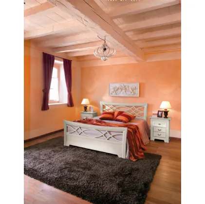 Letto in legno laccato opaco con testiera Natalia di Tonin Casa