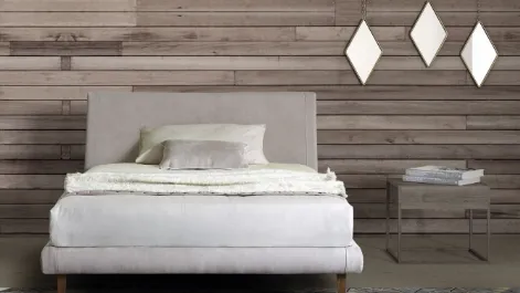 Letto singolo in tessuto con testiera Metropolitan di Le Comfort
