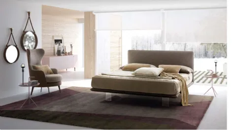 Letto in tessuto con testiera Snap di Le Comfort