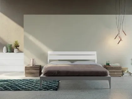 Letto con testiera in legno laccato Sonny 1690 di Fratelli Mirandola