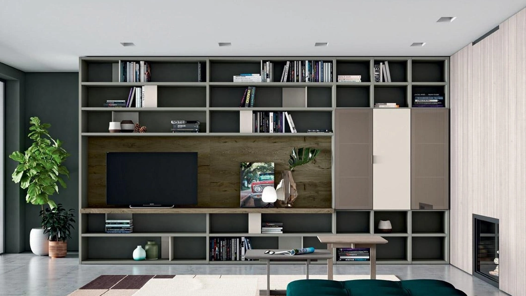 Libreria Composizione Horizon 865 in laccato e legno di Mobilgam