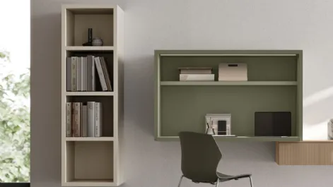 Libreria sospesa in laccato opaco Kubo di Clever