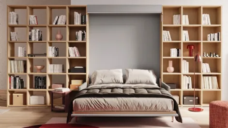 Libreria divisoria con finitura effetto legno Start Bifacciale di Clever