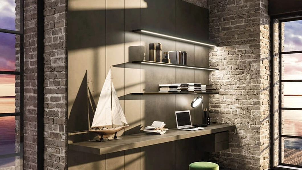 Libreria Planar con mensole luminose di Arrital