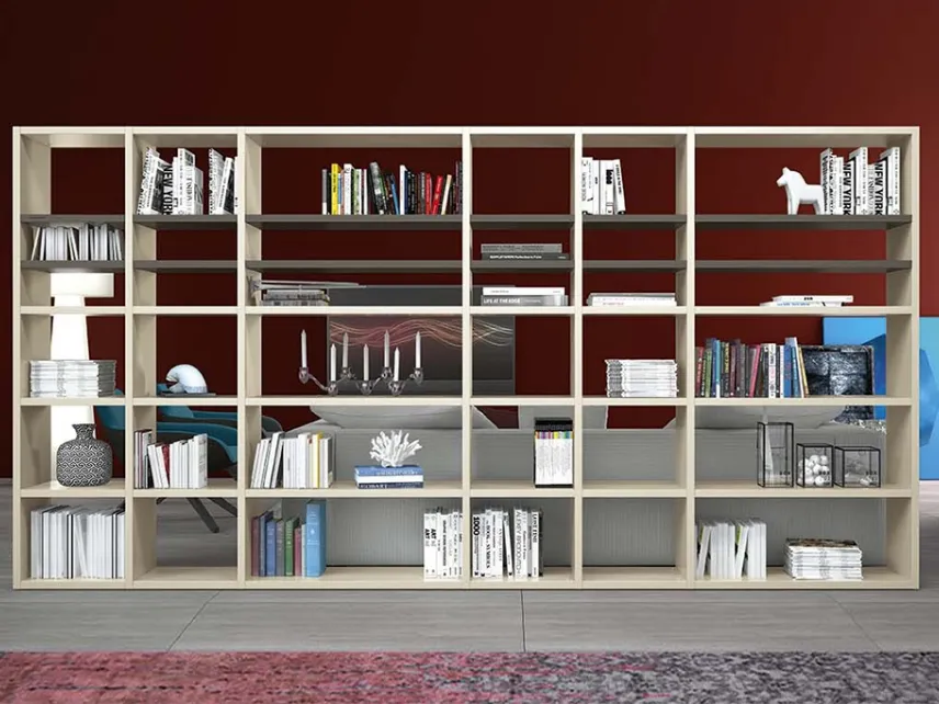 Libreria divisoria dal design semplice e pulito Start Bifacciale di Clever