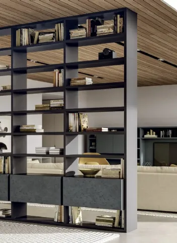Libreria Horizon 865 in laccato e legno di Mobilgam