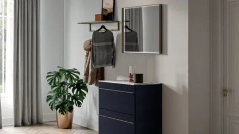 Mobile ingresso sospeso in rovere con  top in gres Domì 03 di Birex