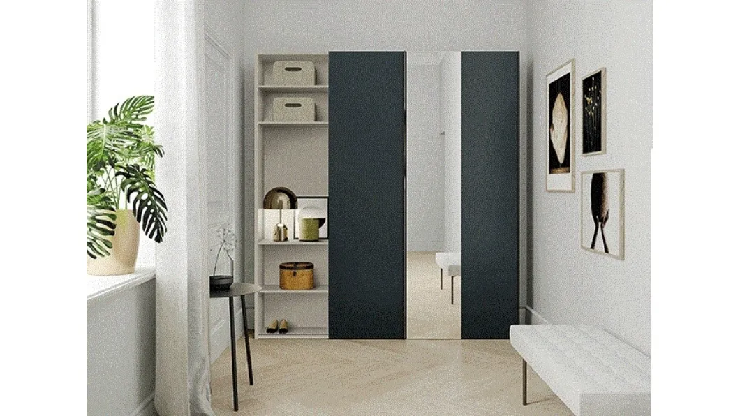 Mobile ingresso con mensole in laccato opaco Skap 03 di Birex