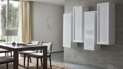 Parete Attrezzata Composizione Zenith 115 in laccato lucido e legno di Mobilgam