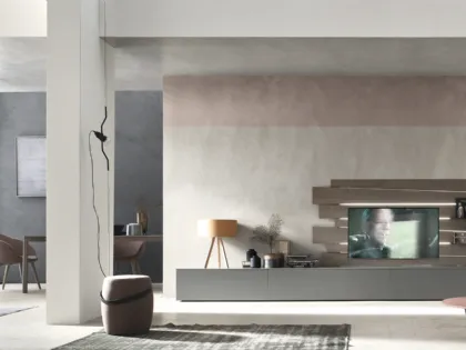 Parete Attrezzata Seta Scuderia SA2223 in Rovere Grigio elaccato opaco Magma di Maronese Acf