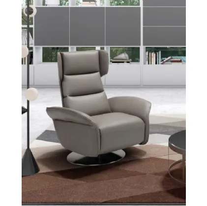 Poltrona relax con testiera regolabile Amsterdam Swivel di Spaziorelax