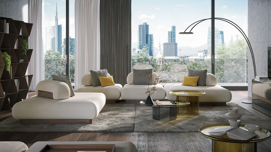 Divano modulare con penisola Domus di Tonin Casa