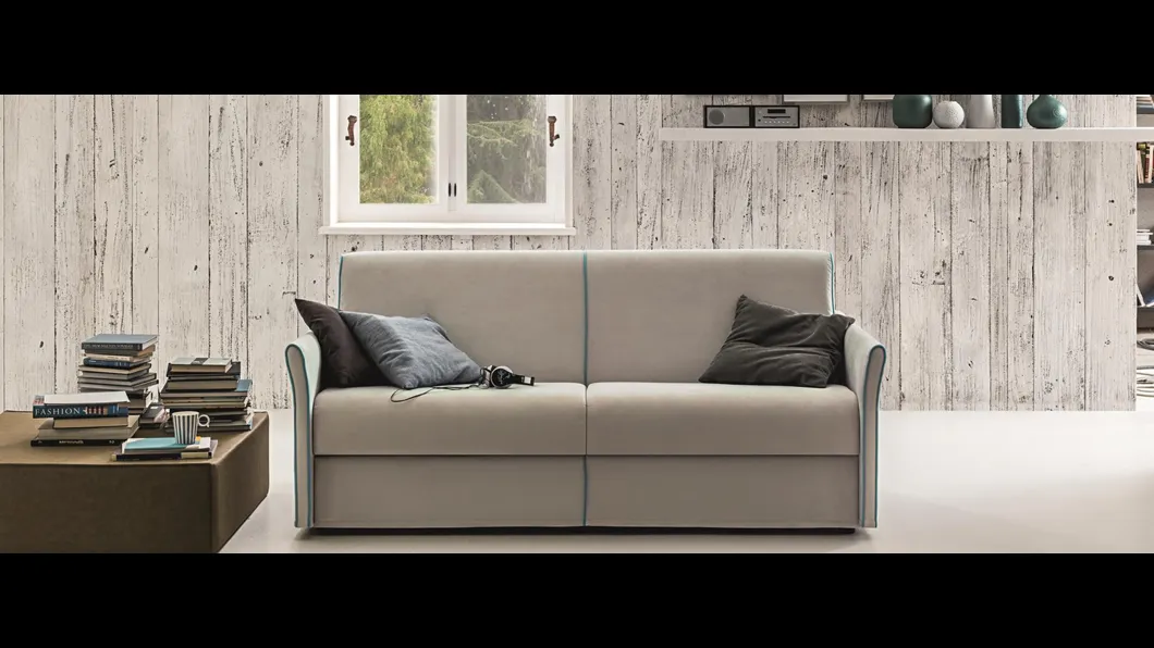 Divano Letto lineare Ely in tessuto di ZG Mobili