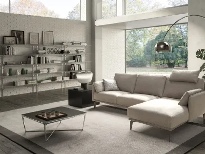Divano moderno in tessuto con penisola Living Minimal di Samoa