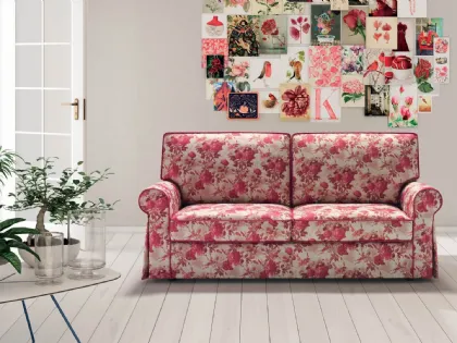 Divano lineare in tessuto con stampa floreale Love di Samoa