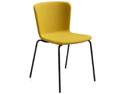 Sedia in tessuto con gambe in metallo Calla S M_M TS di Midj