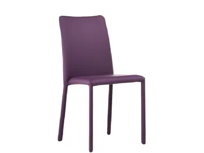 Sedia impilabile completamente rivestita in pelle Silvy SB R_TS di Midj