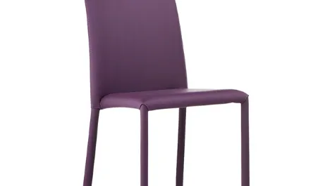 Sedia impilabile completamente rivestita in pelle Silvy SB R_TS di Midj