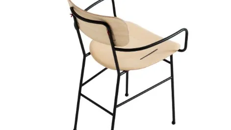Sedia con braccioli, in legno con struttura in metallo Piuma P M LG di Midj
