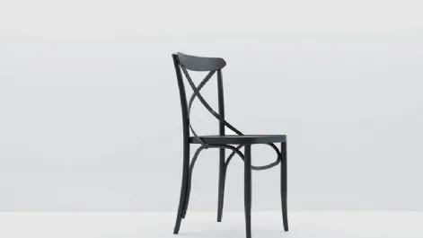 Sedia Bistrot in legno laccato nero di Fratelli Mirandola