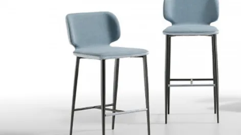 Sgabello in tessuto con struttura in metallo Wrap M TS di Midj