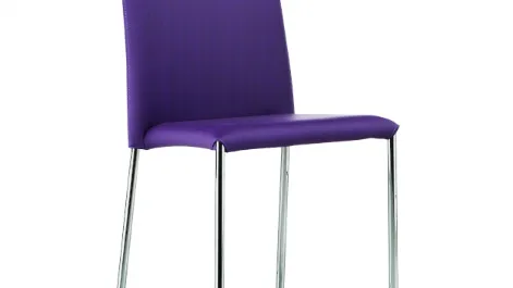 Sedia impilabile rivestita in tessuto con gambe in acciaio Silvy SB M TS di  Midj