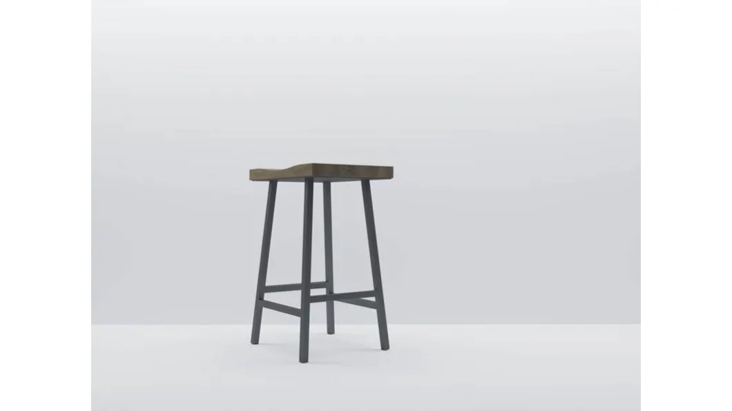 Sedia Vertigo Sgabello in legno di rovere e metallo di Fratelli Mirandola