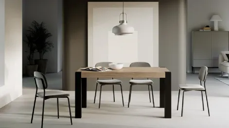 Tavolo allungabile Athos Iron con piano in laminato e gambe in ferro verniciato di Arredo3