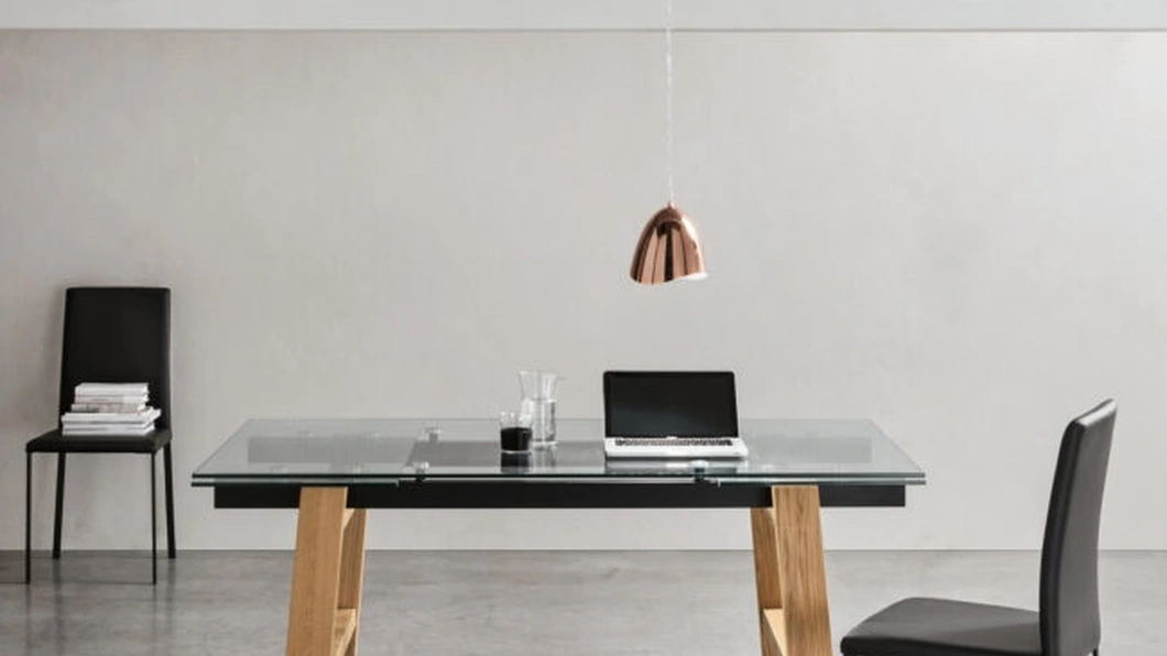 Tavolo allungabile Felix in vetro di Maronese