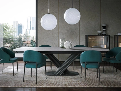 Tavolo Sipario Ext in gres travertino di Tonin Casa