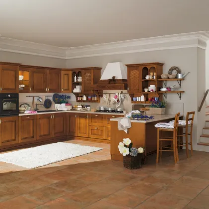 Cucina Classica angolare in legno di ciliegio Contessa di Ar-Tre