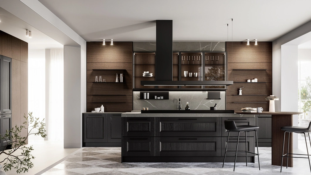 Cucina Classica in laccato a poro aperto con isola Gioiosa di Arredo3
