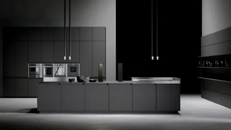 Cucina Design lineare in Fenix piombo AkB 08 01 di Arrital