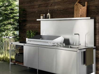 Cucina Design outdoor Solaria Lineare Monoblocco di Arrital