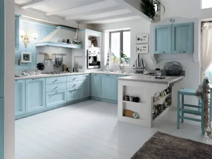 Cucina angolare in Muratura con penisola Everyday Anice Talcato di Callesella