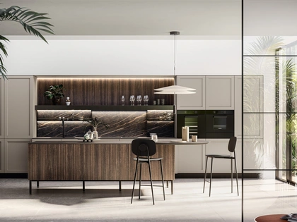 Cucina Moderna in laminato e Pet con isola Alma di Arredo3