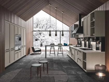 Cucina Moderna in legno con penisola Cloe 01 di Ar-Tre