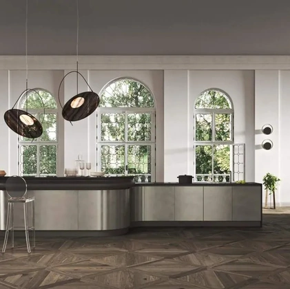 Cucina Moderna con isola Progetto Sistema Laccato 01 di Ar-Tre