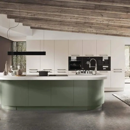 Cucina Moderna con isola Progetto Sistema Laccato 02 di Ar-Tre