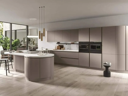 Cucina Moderna con penisola Progetto Sistema Laccato 05 di Ar-Tre