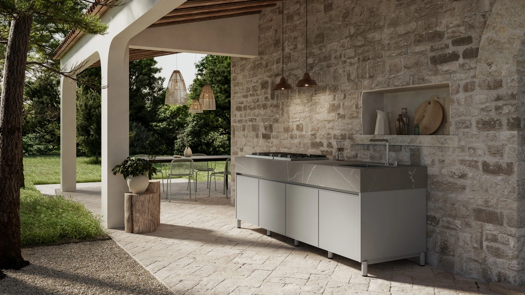 Cucina Moderna in alluminio Aura di Arredo3