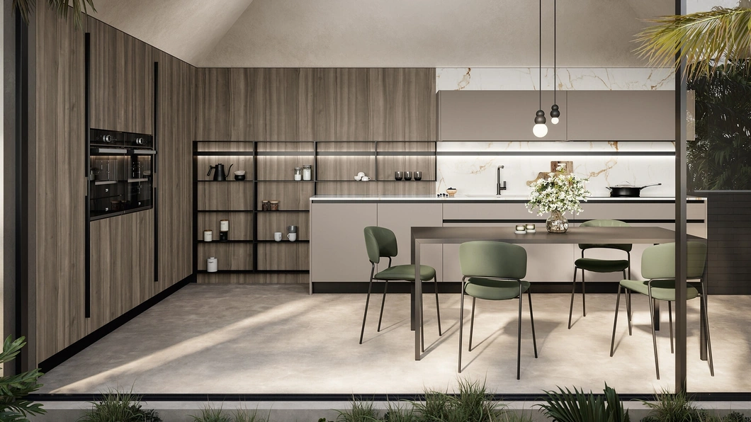 Cucina Moderna angolare Cloe 04 in laccato e laminato di Arredo3
