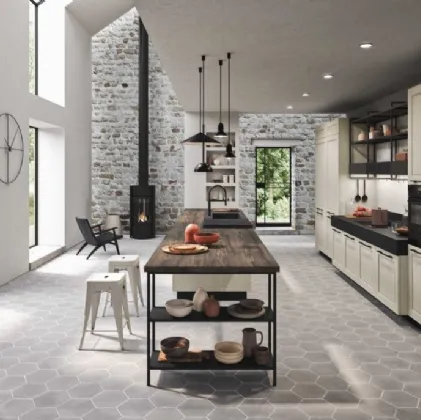 Cucina Moderna in legno laccato con penisola Cloe 06 di Ar-Tre