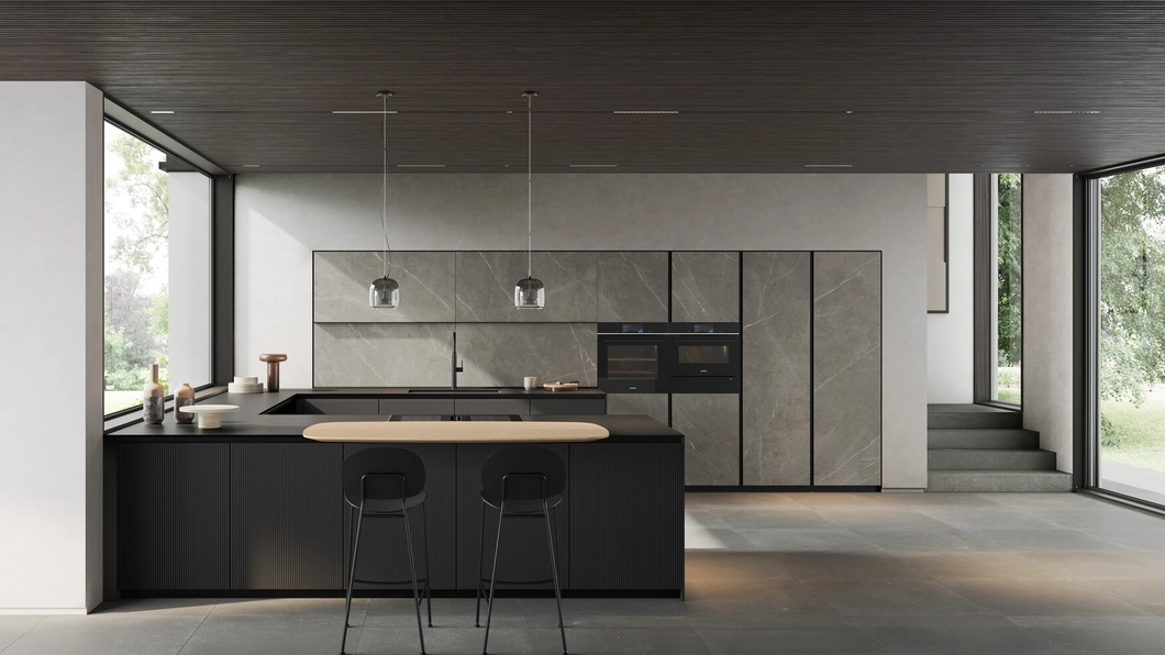 Cucina Moderna con penisola Glass 04 di Arredo3