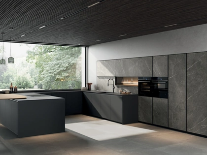 Cucina Moderna con penisola Glass 2|0 08 di Arredo3