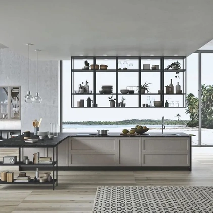 Cucina Moderna in legno laccato con isola Infinity 04 di Ar-Tre