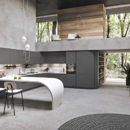 Cucina Moderna ad angolo in laccato opaco Los Angeles di Ar-Tre