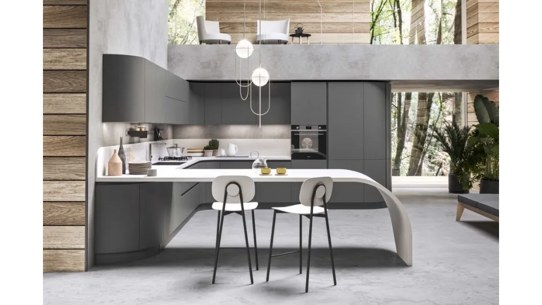 Cucina Moderna angolare con penisola Los Angeles di Ar-Tre