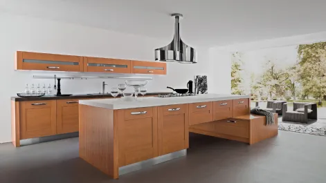 Cucina Moderna ad isola in ciliegio Quadra di Ar-Tre